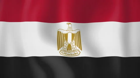Egypt animated flag. Seamless loop. 4K Video stock 145438196