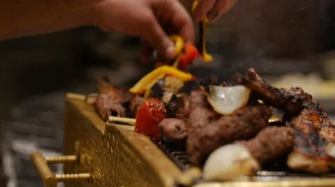 Egypt BBQ restaurant macro plan Stock Footage 67992025