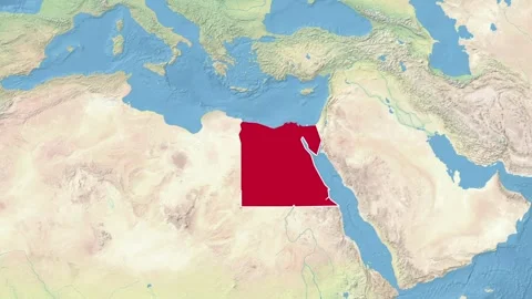 Egypt Border Highlighted Zoomed Map 2D Animation 4K 库存影片 330383374