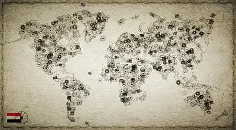 Egypt Cairo Stamp World Map Stock Illustration