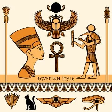 Egypt Color Set Stock Illustration
