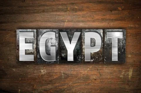 Egypt Concept Metal Letterpress Type Stock Illustration