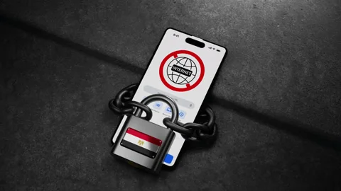 The Egypt Concept Of Restricted Internet Access. The Internet Is Prohibited Stock Footage 314275811