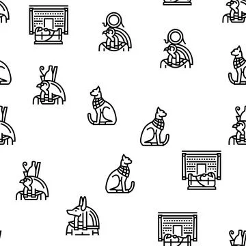 Egypt Country Monument Excursion Vector Seamless Pattern イラスト素材