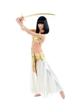 Egypt dancer with a sword Stock Photos