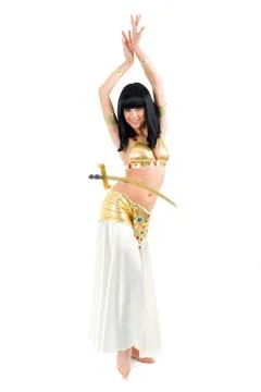 Egypt dancer with a sword Stock Photos