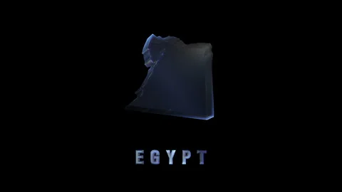 Egypt dark 3D map with label Stock Footage 312508372