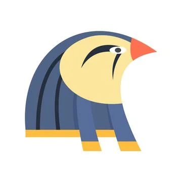 Egypt falcon head icon flat isolated Stock Illustration