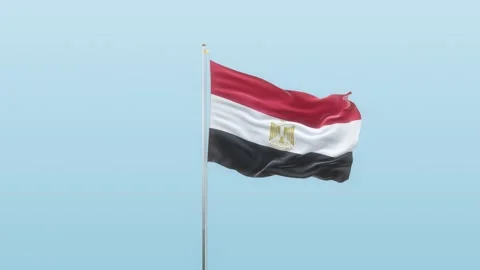 Egypt Flag With Alpha And Background With Different Angle Of Movement   스톡 동영상 131658978