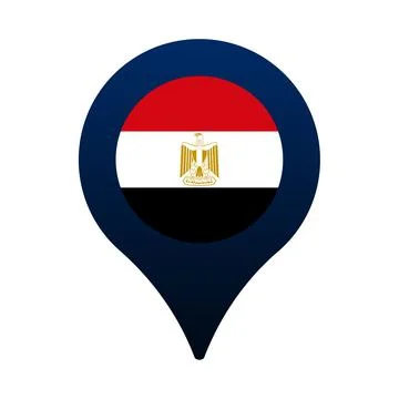 Egypt flag and map pointer icon. National flag location icon vector design, g Stock Illustration
