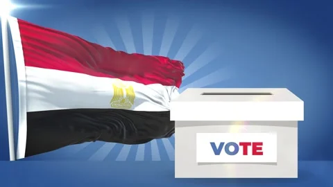 Egypt Flag and voting box general election 2024 Stock Footage 343468421