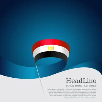 Egypt flag background. Vector brochure design. Egyptian patriotic banner, flyer Stock Illustration