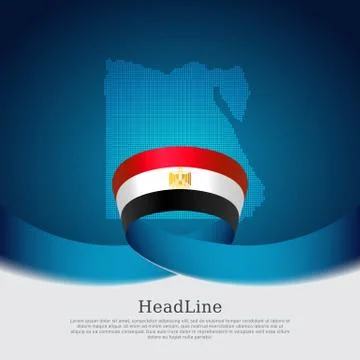 Egypt flag background. Vector brochure design. State egyptian patriotic banner Stock Illustration