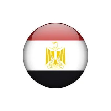 Egypt Flag Circle Button Vector Template Illustrazione stock