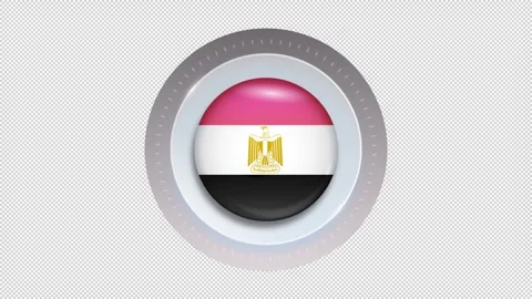 Egypt Flag Circular Icon Animation Seamless Loop 4K Vídeos de archivo 334065025