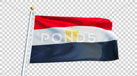 Egypt flag, close up, isolated with alpha channel Stock Photos
