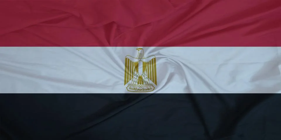 Egypt Flag fabric rippling in the wind Stock Photos