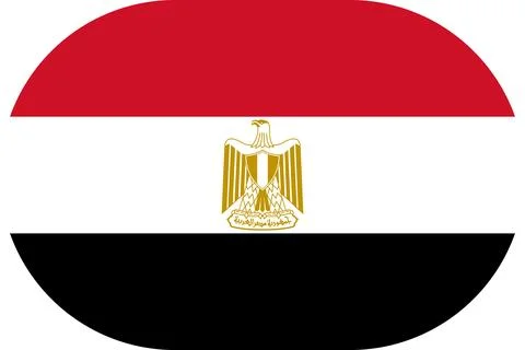 Egypt flag in flat oval design Illustrazione stock