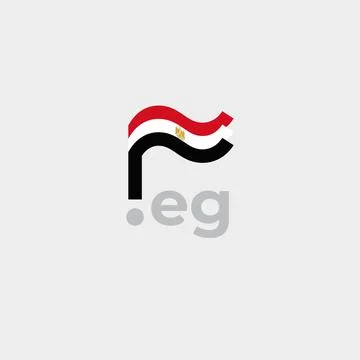 Egypt flag icon. Original simple design of the egyptian flag. Vector Stock Illustration