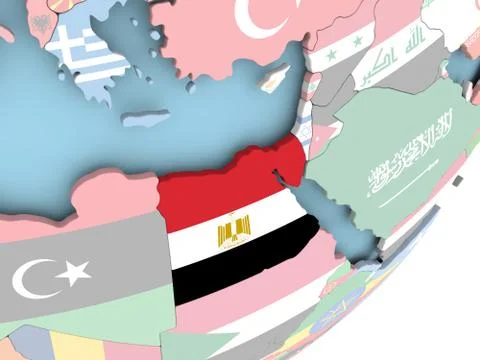 Egypt with flag Stock Illustration