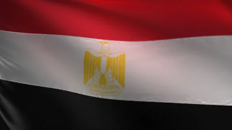 Egypt flag. Medium close-up shot Stock Footage 34745137