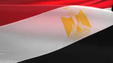 Egypt flag in perspective. Seamless loop, alpha channel Stock Footage 34741758