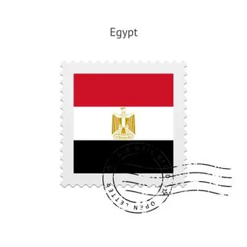 Egypt Flag Postage Stamp Stock Illustration