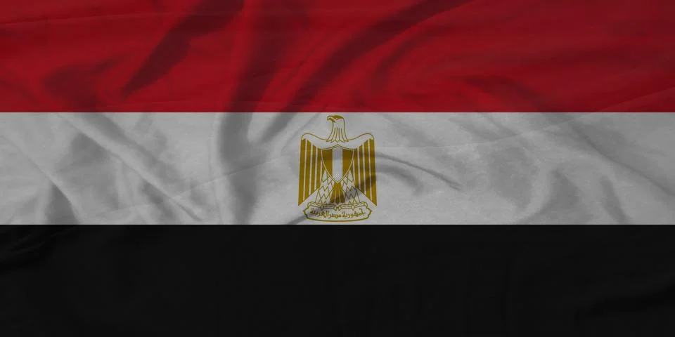 Egypt   Flag rippling sky texture Stock Illustration