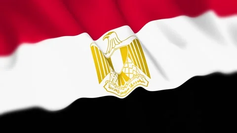 Egypt Flag Seamless Loop 4k 60fps on Sky Background Stock Footage 340349089