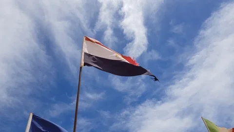 Egypt flag on sky background Stock Footage 113559500
