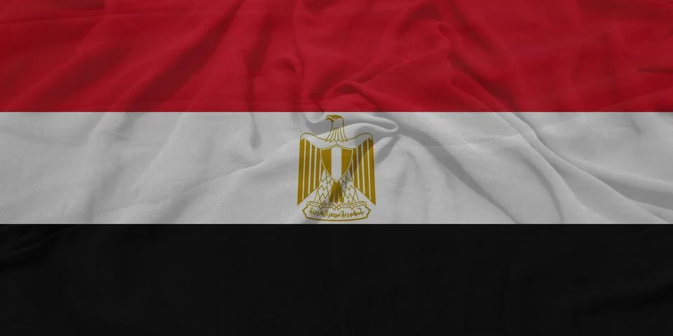 Egypt    Flag textile wave view Stock Illustration