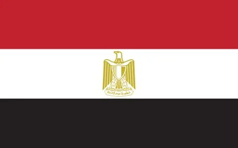 Egypt flag vector graphic. Rectangle Egyptian flag illustration. Egypt countr Illustrazione stock
