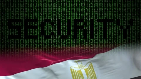 Egypt flag - Waving flag on matrix binary code background Stock Footage 321422249