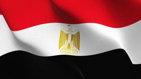 Egypt flag waving on wind. Stock Illustration