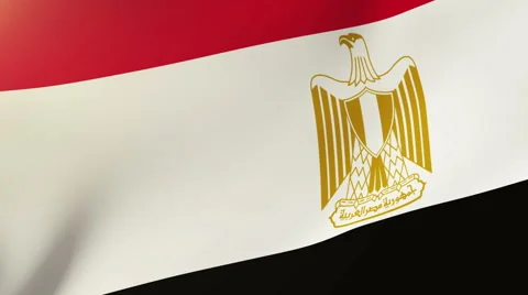 Egypt flag waving in the wind. Looping sun rises style.  Animation loop 스톡 동영상 48589766