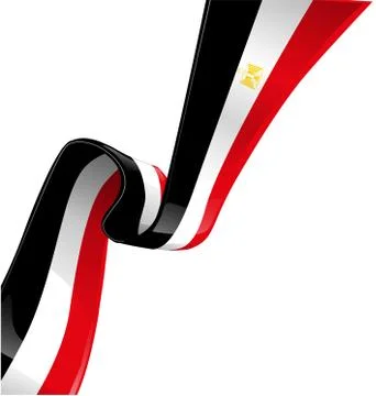 Egypt flag on white background. Stock Illustration