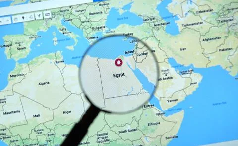 Egypt on Google Maps Stock Photos