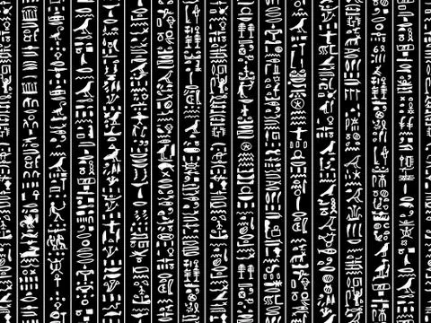 Egypt hieroglyphs, seamless pattern for your design Stock Illustration