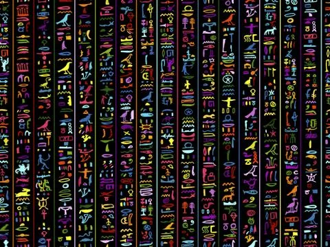 Egypt hieroglyphs, seamless pattern for your design Stock Illustration