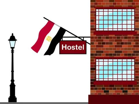 Egypt Hostels Vector Illustration Stock Illustration