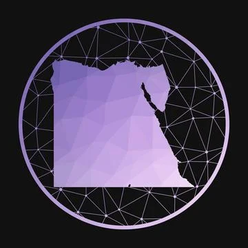 Egypt icon. Vector polygonal map of the country. Egypt icon in geometric st.. Foto stock