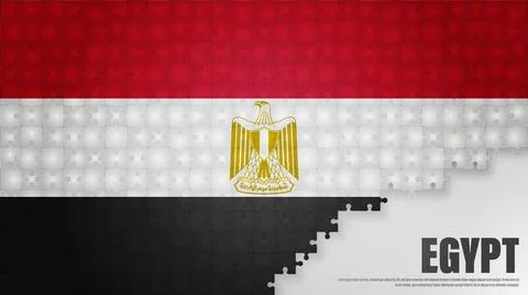 Egypt jigsaw flag background. Ilustración de archivo