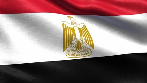 Egypt Looping Flag 4K, Seamless looping with highly detailed fabric texture Stock Footage 106508481