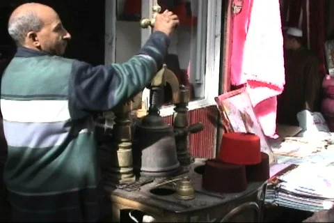 Egypt Man Making Fez Hat Stock Footage 272805