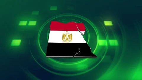 Egypt Map and Flag Background Stock Footage 344027700