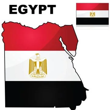 Egypt map and flag Stock Illustration
