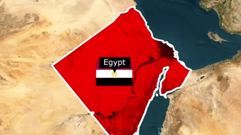 Egypt Map Animation with Location Pin, Borders and Zoom Motion in 4K Stock Footage 339131851