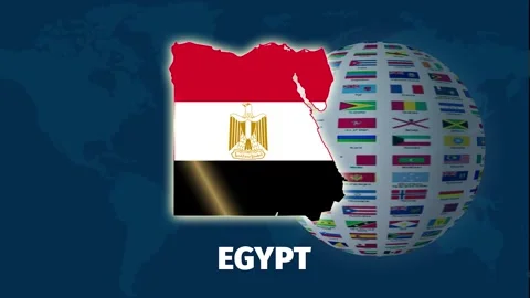 Egypt map animation on rotating globe background Stock Footage 327972564