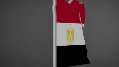 Egypt Map Border with Flag Intro Stock Footage 202049478