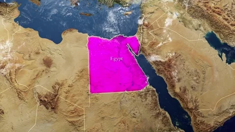 EGYPT Map With Borders Stock Footage 318673088